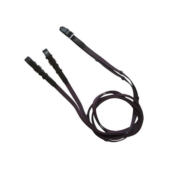 RIENDAS ALEMANAS CUERO Y CINTA MARJOMAN NEGRO Y MARRON